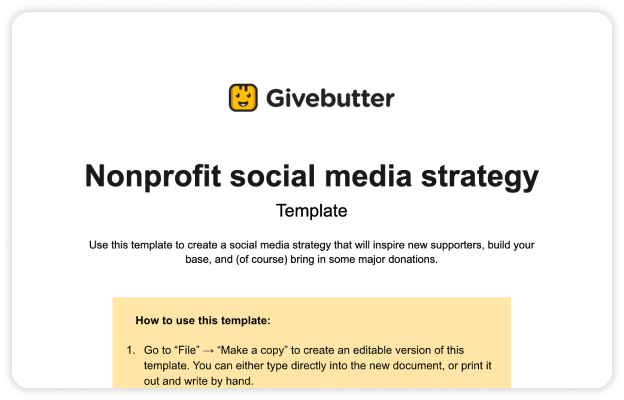 Nonprofit Social Media Strategy Template image