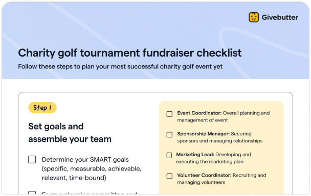 Charity golf tournament checklist