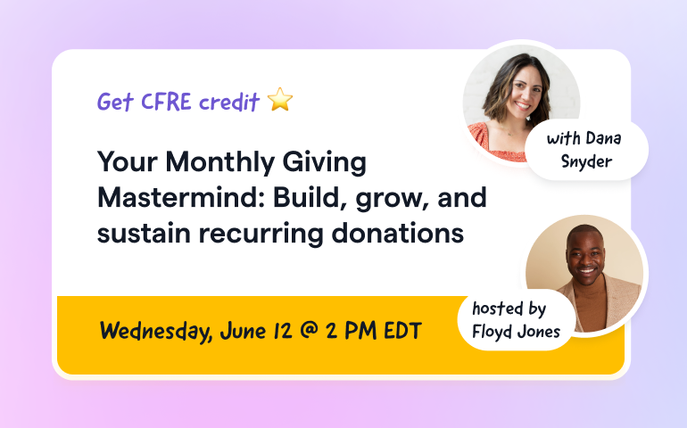 Recurring donations webinar graphic