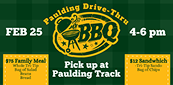 Green flyer for Paulding Drive Thru BBQ 
