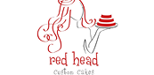 Red-haired silhouette holding cake