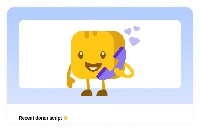 Donor phone call script templates graphic