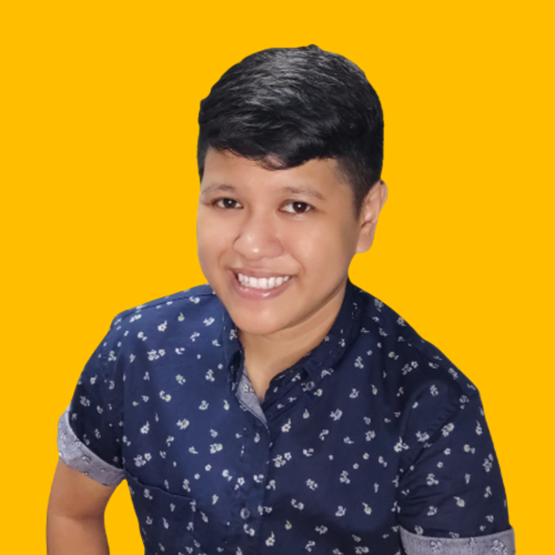 Joyce M's headshot against a yellow background