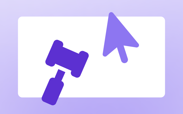 gavel and cursor icons